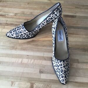 Newport News Cheetah print leather heels size 9